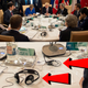 World leaders at the G7 summit in Italy on May 26, 2017 (Photo by Guido Bergmann/Bundesregierung via Getty Images) and an altered zoomed in shot of the photo to show some of the different translation headsets available to them